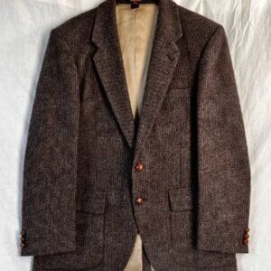 Vintage WFF by Farah Mens Tweed Sport Coat 2 Button Brown Wool Elbow Patch 40R